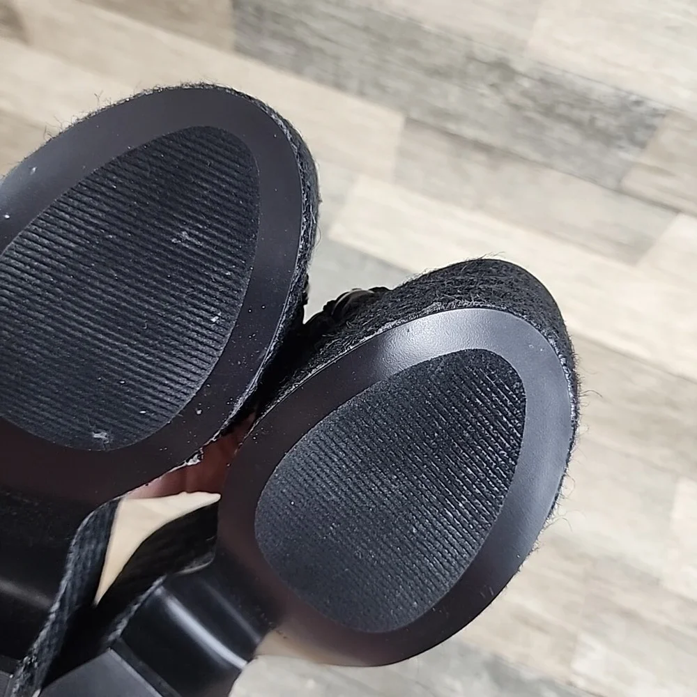 Nine West Roxana 2 Womens Heel Sz 7.5 Black Chunky‎